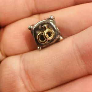 Pandora Silver and Gold Engagement Ring Charm